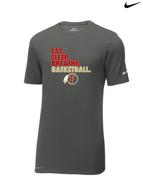 Fallbrook HS Boys Basketball Eat Sleep - Mens Nike Cotton Poly Tee
