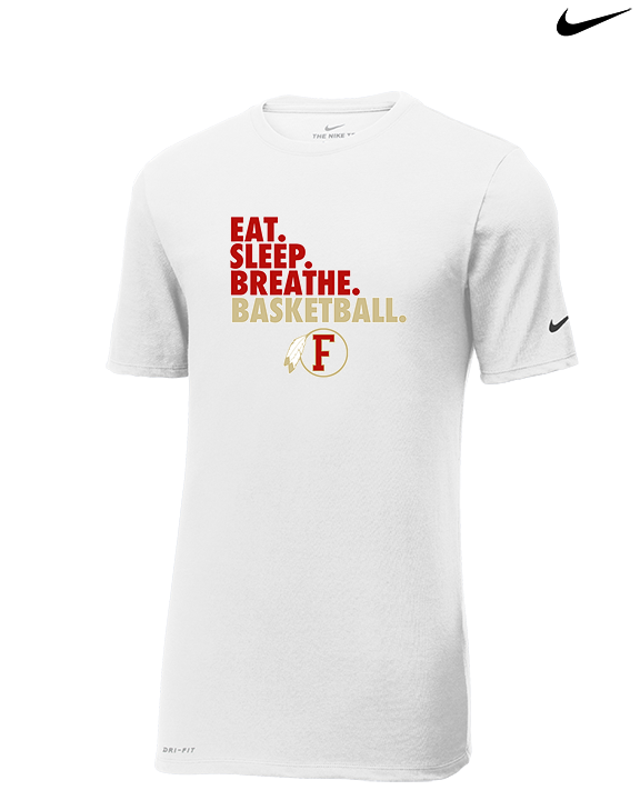 Fallbrook HS Boys Basketball Eat Sleep - Mens Nike Cotton Poly Tee