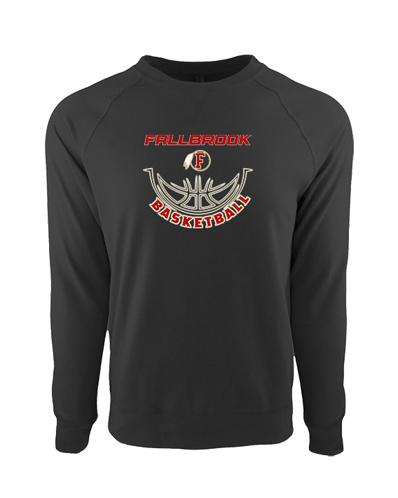 Fallbrook HS Boys Basketball Outline - Crewneck Sweatshirt