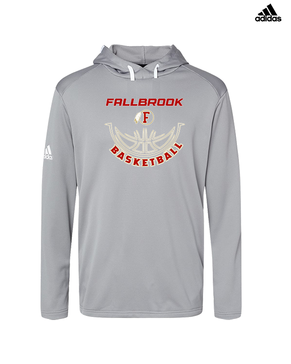 Fallbrook HS Boys Basketball Outline - Mens Adidas Hoodie