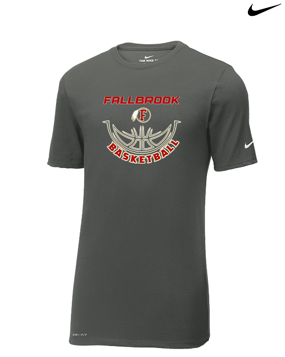 Fallbrook HS Boys Basketball Outline - Mens Nike Cotton Poly Tee