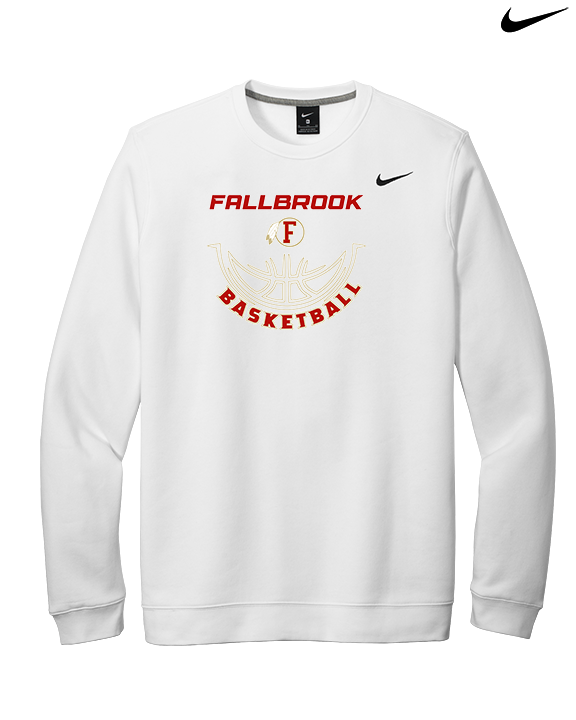Fallbrook HS Boys Basketball Outline - Mens Nike Crewneck