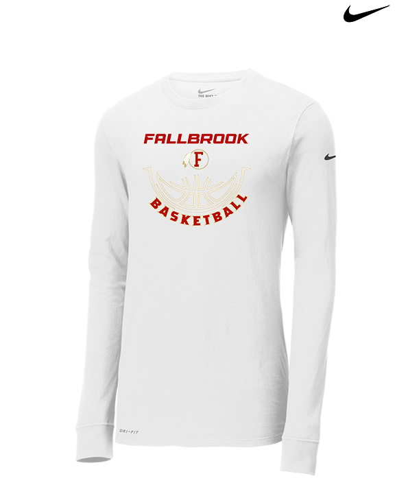 Fallbrook HS Boys Basketball Outline - Mens Nike Longsleeve