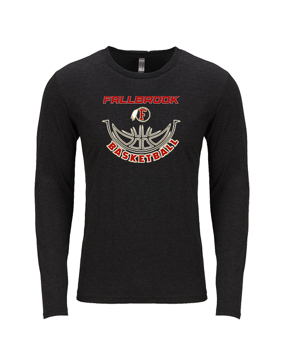 Fallbrook HS Boys Basketball Outline - Tri-Blend Long Sleeve