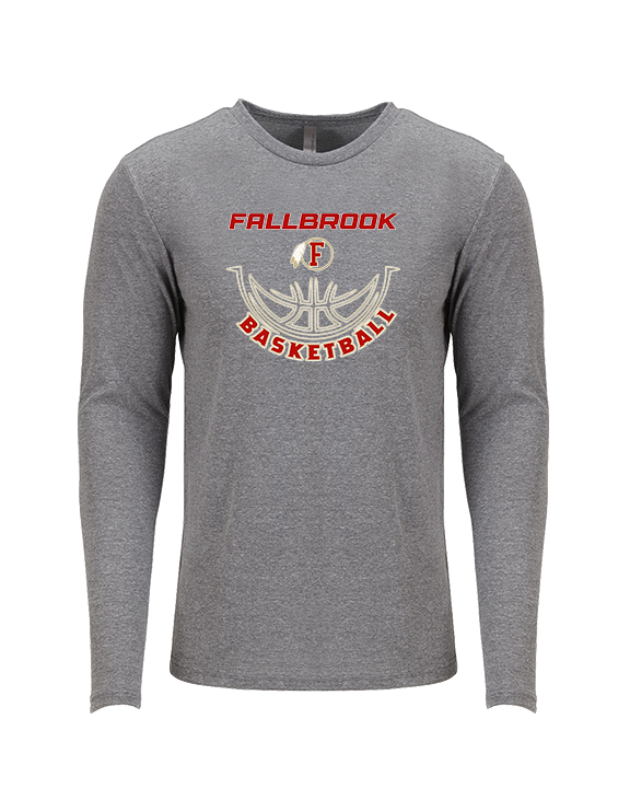 Fallbrook HS Boys Basketball Outline - Tri-Blend Long Sleeve