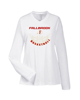 Fallbrook HS Boys Basketball Outline - Womens Performance Longsleeve