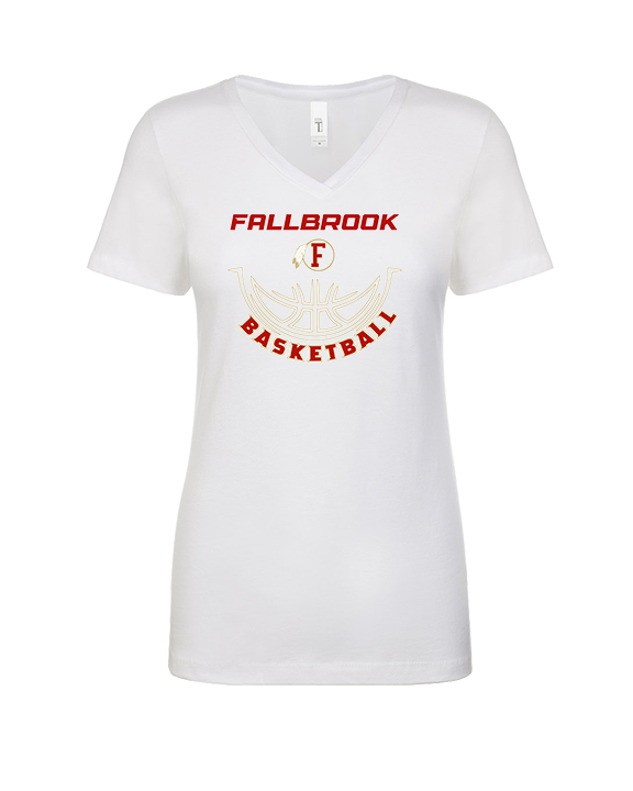 Fallbrook HS Boys Basketball Outline - Womens Vneck