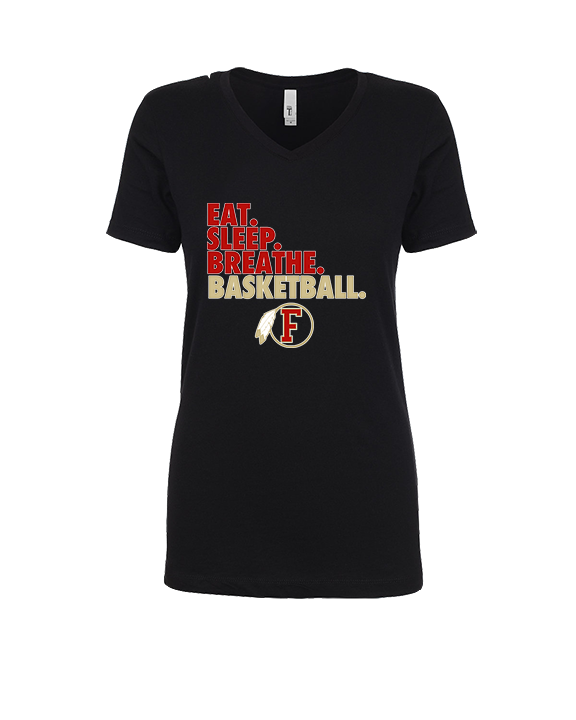 Fallbrook HS Girls Basketball Eat Sleep - Womens Vneck