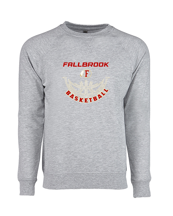 Fallbrook HS Girls Basketball Outline - Crewneck Sweatshirt