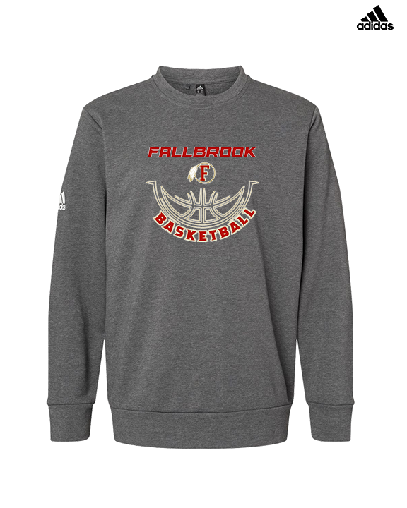 Fallbrook HS Girls Basketball Outline - Mens Adidas Crewneck