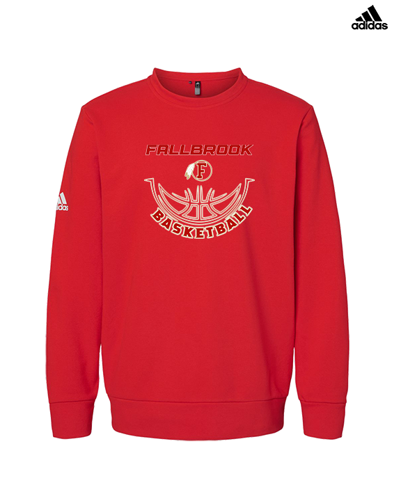 Fallbrook HS Girls Basketball Outline - Mens Adidas Crewneck