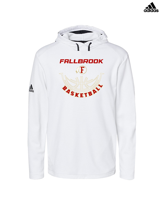 Fallbrook HS Girls Basketball Outline - Mens Adidas Hoodie