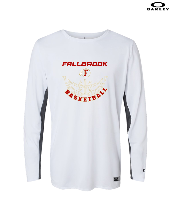 Fallbrook HS Girls Basketball Outline - Mens Oakley Longsleeve