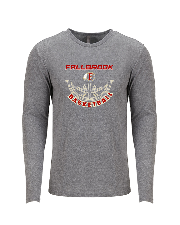 Fallbrook HS Girls Basketball Outline - Tri-Blend Long Sleeve