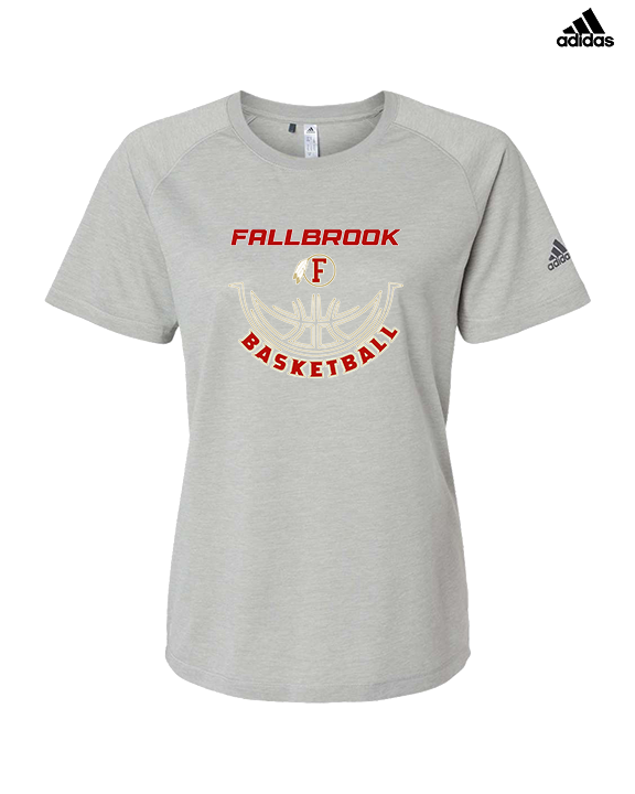 Fallbrook HS Girls Basketball Outline - Womens Adidas Performance Shirt