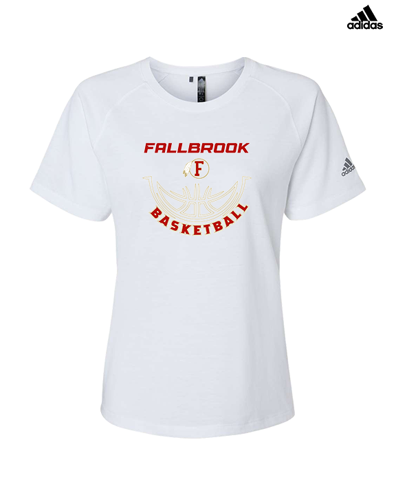 Fallbrook HS Girls Basketball Outline - Womens Adidas Performance Shirt