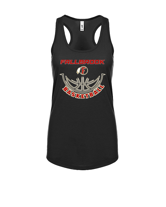 Fallbrook HS Girls Basketball Outline - Womens Tank Top