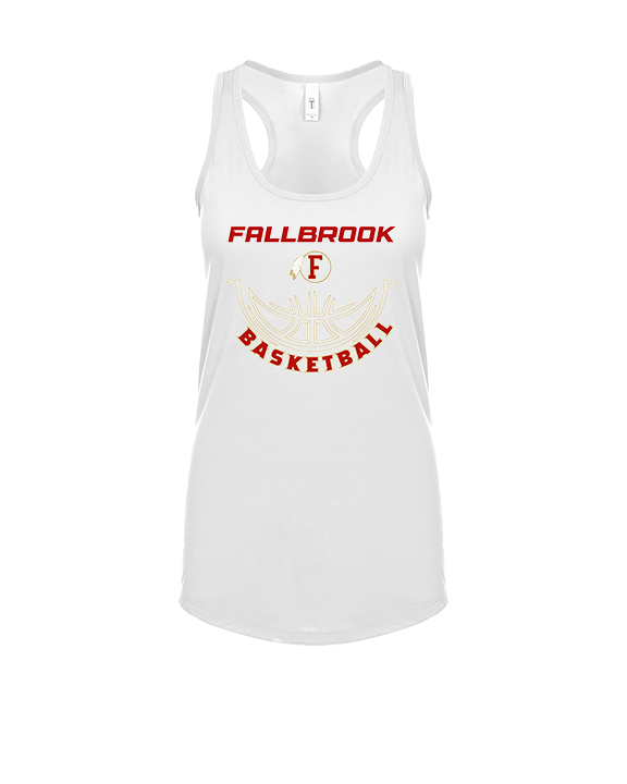 Fallbrook HS Girls Basketball Outline - Womens Tank Top