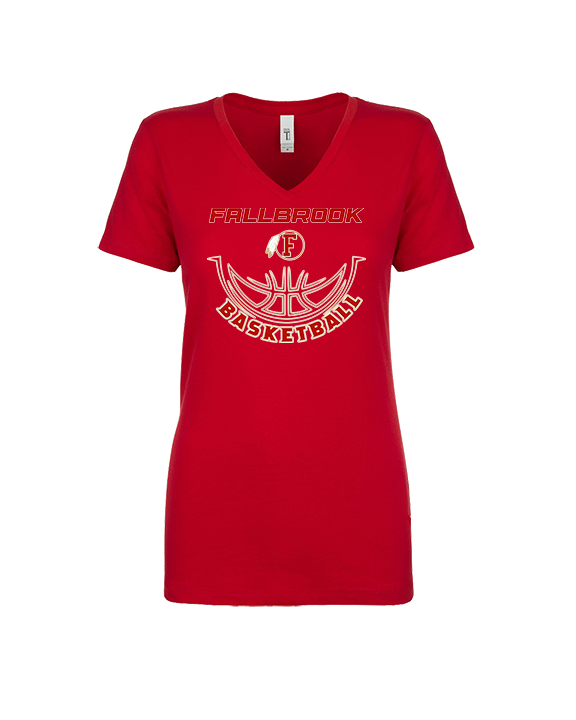 Fallbrook HS Girls Basketball Outline - Womens Vneck
