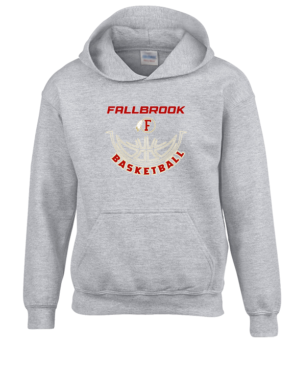 Fallbrook HS Girls Basketball Outline - Youth Hoodie