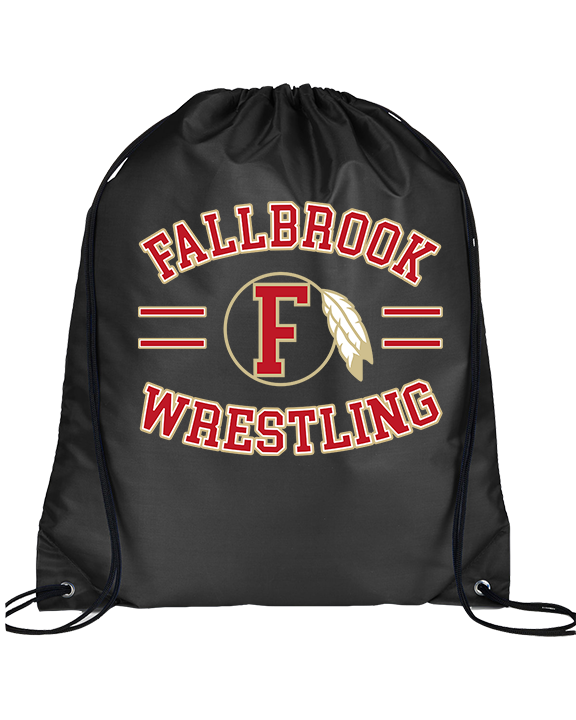 Fallbrook HS Wrestling Curve - Drawstring Bag