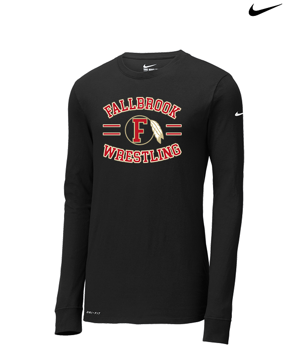 Fallbrook HS Wrestling Curve - Mens Nike Longsleeve