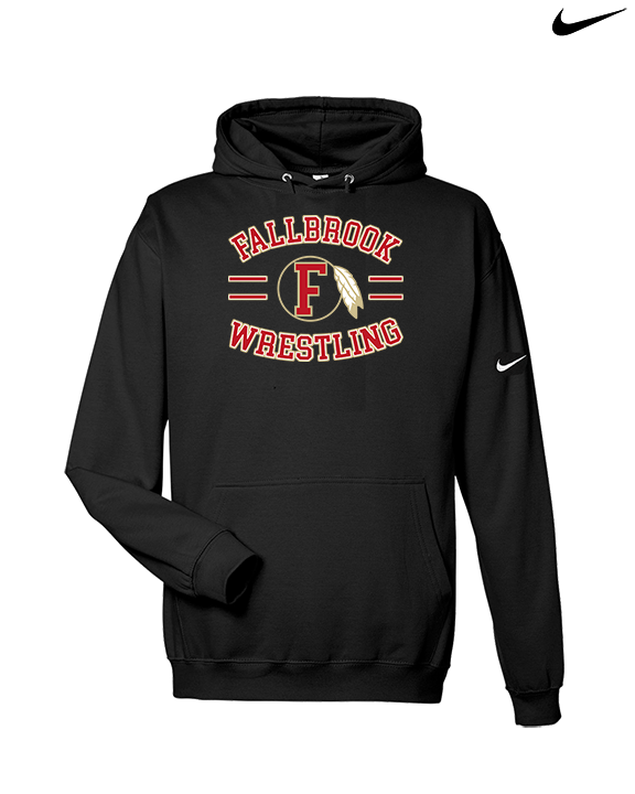 Fallbrook HS Wrestling Curve - Nike Club Fleece Hoodie