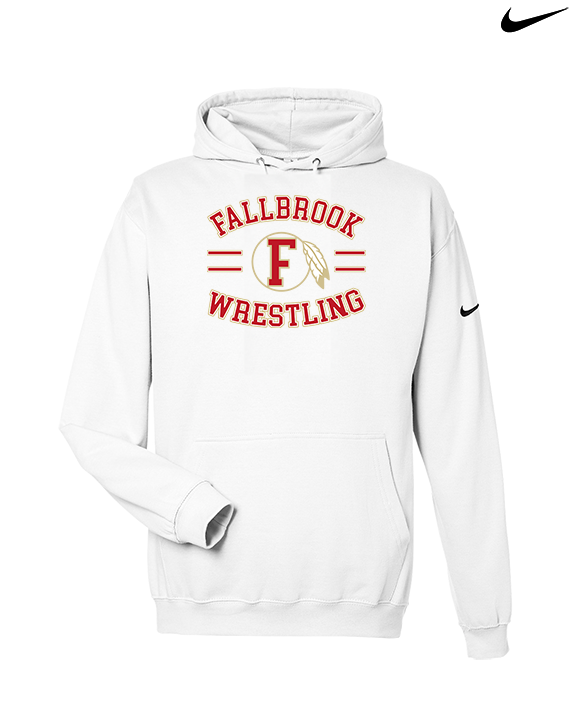Fallbrook HS Wrestling Curve - Nike Club Fleece Hoodie