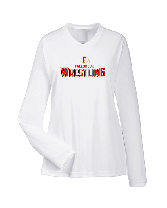 Fallbrook HS Wrestling Logo - Womens Performance Longsleeve
