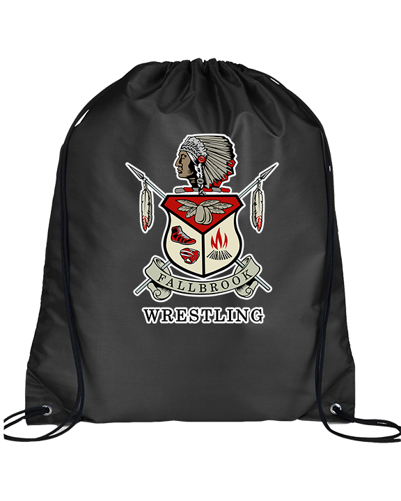 Fallbrook HS Wrestling Logo Full Logo - Drawstring Bag