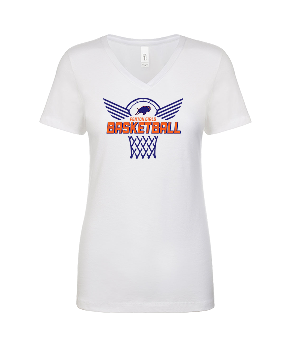 Fenton HS Girls Basketball Nothing But Net - Womens Vneck