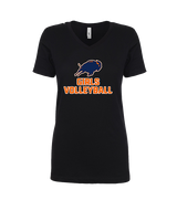 Fenton HS Girls Volleyball Main Logo - Womens V-Neck