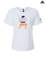 Fenton HS Wrestling Outline - Womens Adidas Performance Shirt