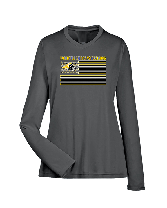 Foothill HS Wrestling Flag - Womens Performance Longsleeve
