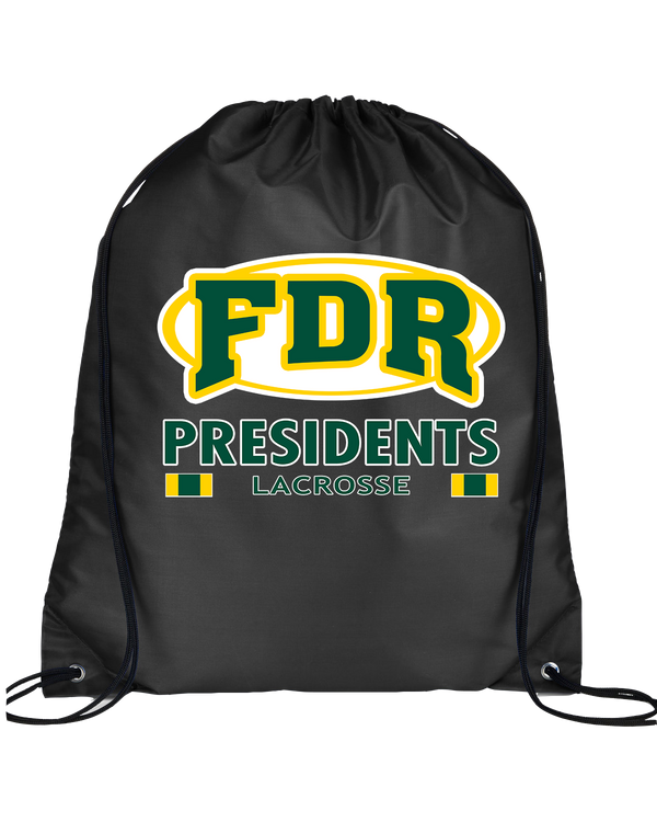 Franklin D Roosevelt HS Boys Lacrosse Stacked - Drawstring Bag