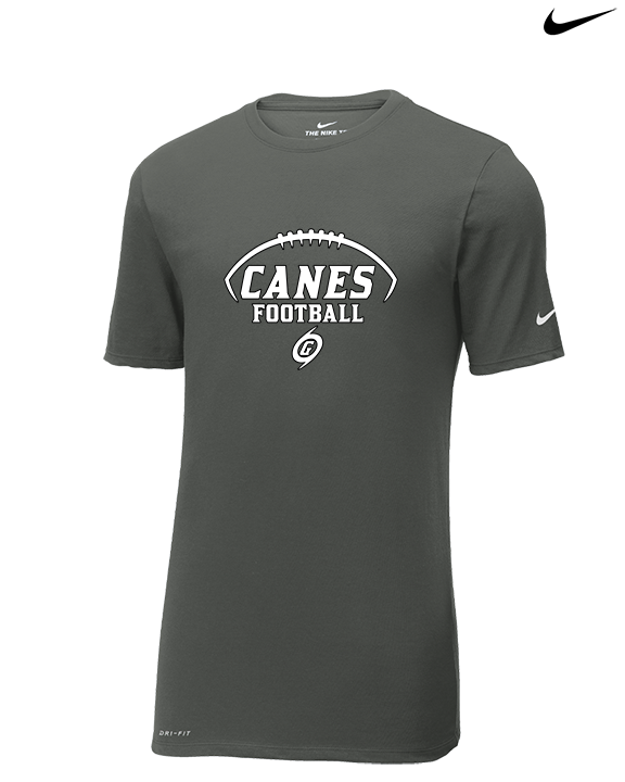 Gainesville HS Football Canes Logo - Mens Nike Cotton Poly Tee