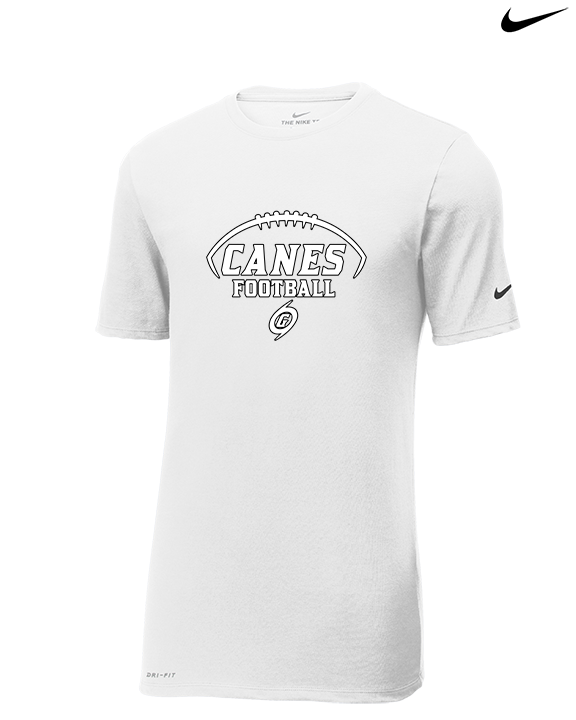 Gainesville HS Football Canes Logo - Mens Nike Cotton Poly Tee