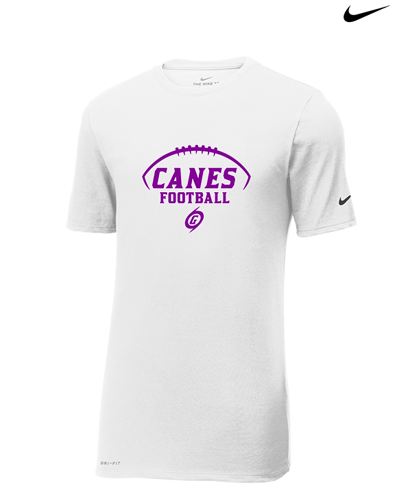 Gainesville HS Football Canes Logo 2 - Mens Nike Cotton Poly Tee