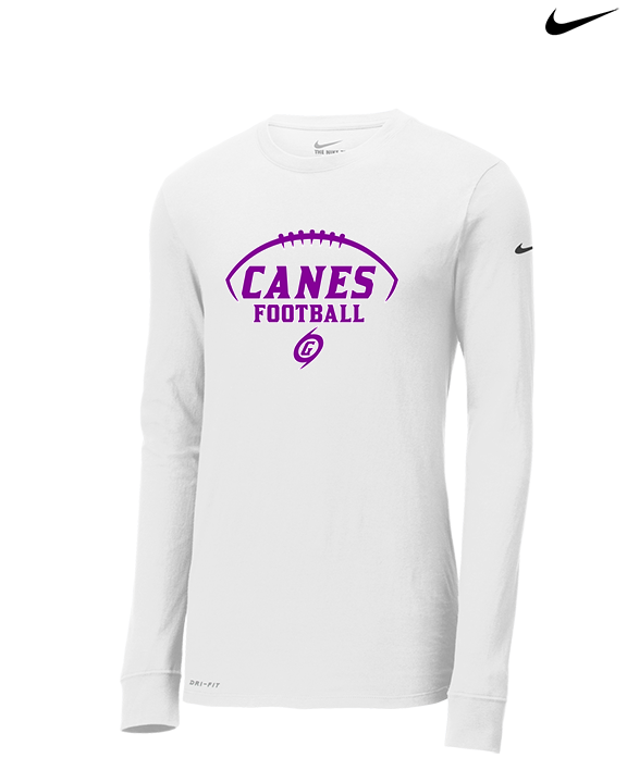 Gainesville HS Football Canes Logo 2 - Mens Nike Longsleeve