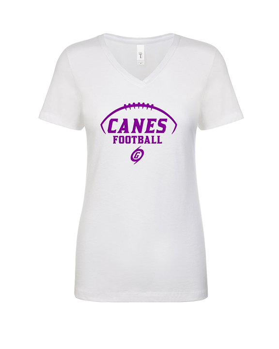 Gainesville HS Football Canes Logo 2 - Womens V-Neck