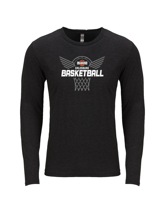 Galesburg HS Girls Basketball Nothing But Net - Tri-Blend Long Sleeve