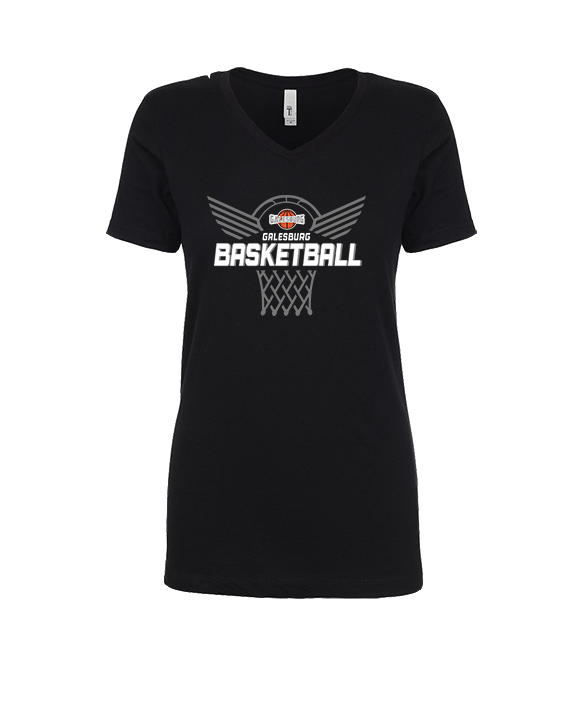 Galesburg HS Girls Basketball Nothing But Net - Womens Vneck