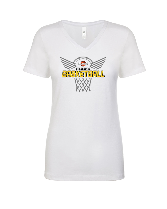 Galesburg HS Girls Basketball Nothing But Net - Womens Vneck