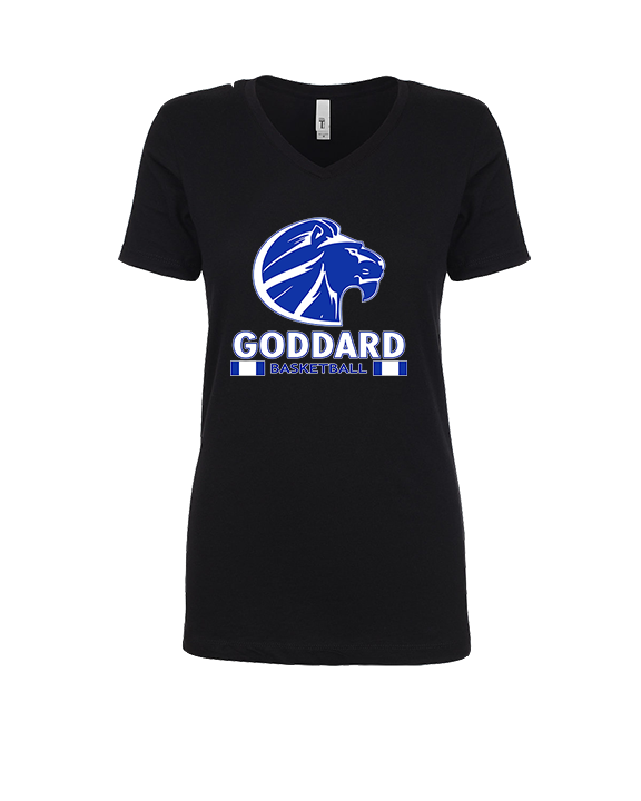 Goddard HS Boys Basketball Stacked - Womens Vneck