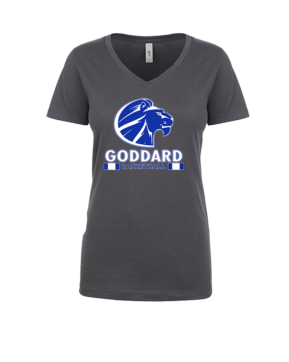 Goddard HS Boys Basketball Stacked - Womens Vneck