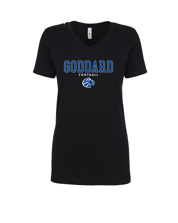 Goddard HS Football Block - Womens V-Neck