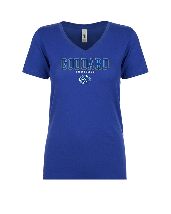 Goddard HS Football Block - Womens V-Neck