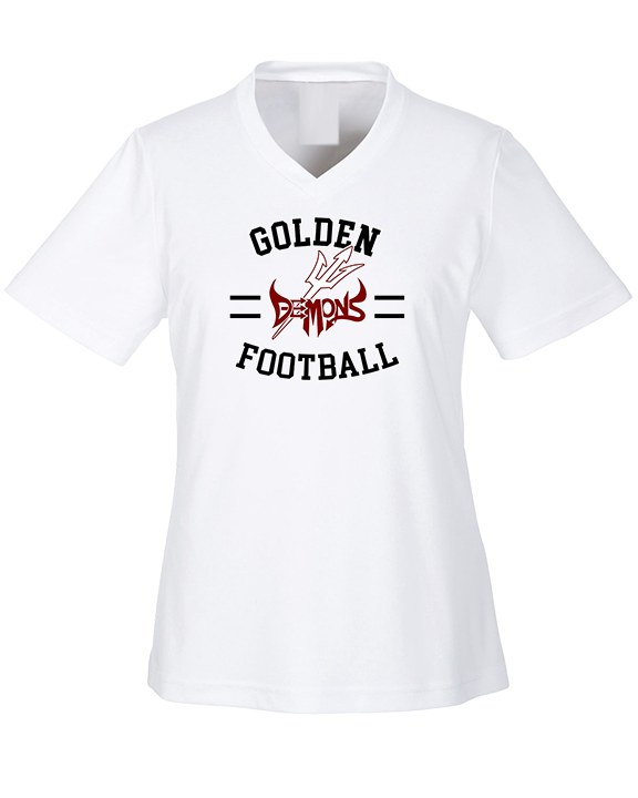 Golden HS Football Curve - Womens Performance Shirt