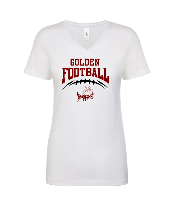 Golden HS Football School Football - Womens Vneck