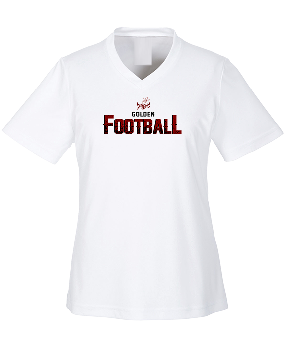 Golden HS Football Splatter - Womens Performance Shirt
